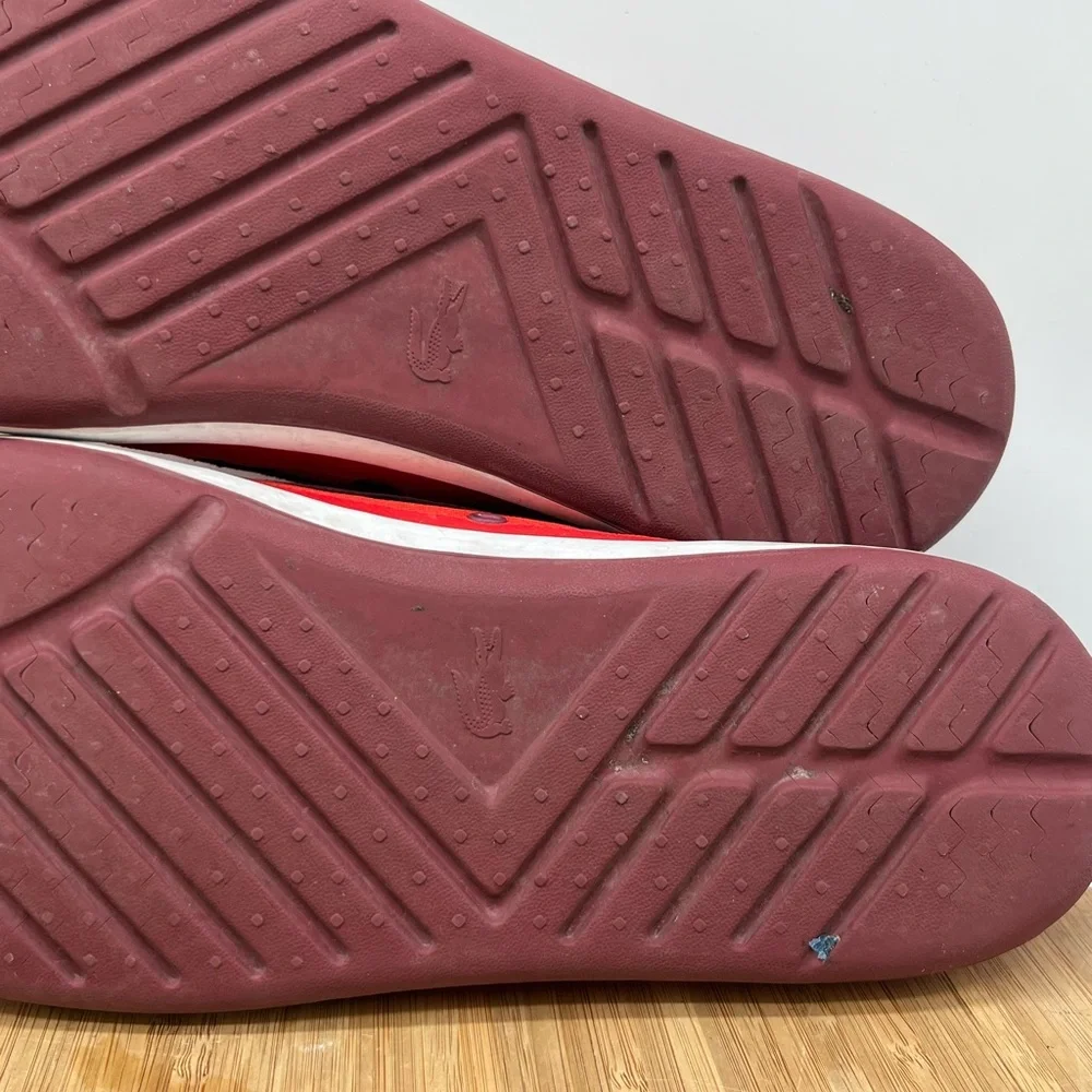 Lacoste Men's Landsailing Red Size 12 Boat Loafers‎ Comfort Shoe.